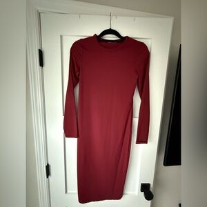 Zara Rich Red Long Sleeve Dress
